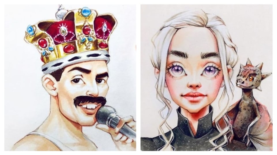 Karikatury slavných od Lery Kiryjakové